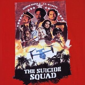 Men’s Suicide Squad Red Graphic Tee Size M DC Comics Movie Shirt B70